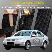 Volksvogen Bora Siyah Renk Tay Tüyü Cepli & Terletmez Sırtlı Oto Koltuk Minder Seti - Koltuk Koruma Kılıfı (ÖN & ARKA TAM SET) - 1