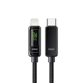Ultimate Upd4160l 20w Lcd Ekranlı Hasır Örgü Ve Güçlendirilmiş Metal Başlıklı Type-c To Lightning Hızlı Şarj Ve Data Kab - 1