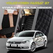 Volksvogen Passat B7 Siyah Renk Tay Tüyü Cepli & Terletmez Sırtlı Oto Koltuk Minder Seti - Koltuk Koruma Kılıfı (ÖN & ARKA TAM SET) - 1