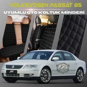 Volksvogen Passat B5 Siyah Renk Tay Tüyü Cepli & Terletmez Sırtlı Oto Koltuk Minder Seti - Koltuk Koruma Kılıfı (ÖN & ARKA TAM SET) - 1