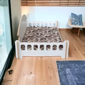 ED PET DİZAYN Pd Taht Kedi Köpek Yatağı Ergonomik 40x70 Cm Coton ,yıkanabilir Duck Kumaş Minderi Ile Beraber - 4