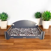 ED PET DİZAYN Pd Taht Kedi Köpek Yatağı Ergonomik 40X70 Cm Antrasit ,yıkanabilir Duck Kumaş Minderi Ile Beraber - 1