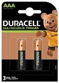 Nessiworld  Duracell Şarj Edilebilir Pil 2'Li AAA 750 mAh - 1