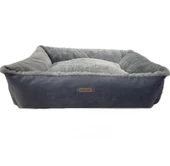 Pawland Tavşan Tüyü Peluş Kedi Yatağı Küçük Irk Köpek Yatağı Füme 60 x 45 cm - 4