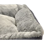 Pawland Tavşan Tüyü Peluş Kedi Yatağı Küçük Irk Köpek Yatağı Füme 60 x 45 cm - 2