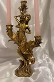 Şamdan Afrodit Mumluk Polyester 3 Gözlü Kaliteli Gold - 4