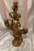 Şamdan Afrodit Mumluk Polyester 3 Gözlü Kaliteli Gold - 1
