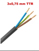 HÜNKA 3x0.75mm TTR Elektrik Kablosu SİYAH (Çok Telli Esnek Kablo) - 1