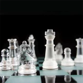 Glass Chess Cam Satranç Takımı (35 Cm X 35 Cm) thumbnail 1