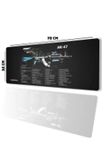 SonicTouch AK-47 Parça Şeması Diyagramı Gamer Oyuncu Dikişsiz Sıvı Geçirmez Siyah Klavye Mouse Pad 32x70Cm - 1