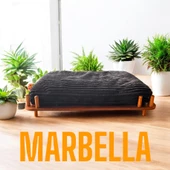 ED PET DİZAYN Marbella Köpek Yatağı Ceviz 70x100 cm. Şık Tasarım , Kontroplak ve Gürgen ağaç uyumu - 1