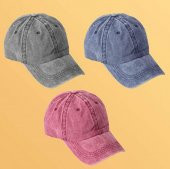 Perlotus Pamuklu Eskitme 3lü Şapka Kombini Bordo Siyah Lacivert - 4