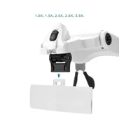 5 Lens 1.0x3.5x, 2led Işıklı  Ile Ayarlanabilir Gözlük Büyüteç9892b2 - 2