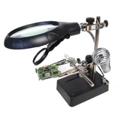 Masa Üstü Mandallı ,2.5x90mm, 7.5x34mm Mercekli ,adaptörlu Işıklı Büyüteç thumbnail 5