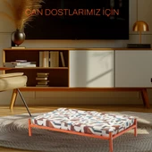 ED PET DİZAYN İronbed 40x70 Kedi Köpek Yatağı Turuncu. Ergonomik Tasarım Minderi Ile Beraber - 1