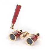 Nefis Işlemeli, Tiyatro / Opera Dürbünü 3x25 Prinç Metal Kaplamalı Retro Kahverengi thumbnail 2