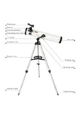 76x700 Profesyonel Aynalı  Uzay Teleskopubeyaz thumbnail 5