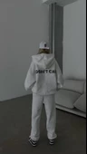 Nakış İşlemeli  Sweat Takım- Beyaz - 2
