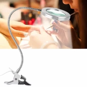 8x Büyütmeli Mandallı, Usb Girişli Masa Lambalı, Okuma Ve Güzellik Salon İçin Büyüteç 2088a thumbnail 2