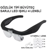 Şarjlı Gözlük Büyüteç 4 Farklı Lens 11537dc - 1