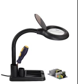 Esnek 5x /10x,40 Led Işıklı Büyüteç ,lamba  Büyüteç Okuma, Çalışma Lehim Masa Lambası A808 thumbnail 7
