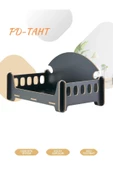 ED PET DİZAYN Pd Taht Rahat Kedi Köpek Yatağı 30x50 Siyah Yıkanabilir Duck Kumaş Minderi Ile Beraber - 3