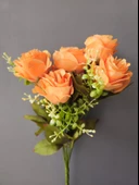 YASİMA 7 Kafalı Şimşir Aranjmanlı turuncu GÜL Demeti Buket Gül Vazo Saksı Dekor aranjman çiçeği thumbnail 2