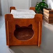 ED PET DİZAYN Asia Kedi Köpek Evi. 8 mm Kontraplak Ceviz Renk - 2