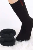 Siyah Termal Kalın Kışlık Havlu Çorap Erkek Kadın Unisex Pamuk - 1