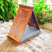 ED PET DİZAYN Üçgen Kedi Köpek Evi. 30x50 cm Ceviz Renk. 8 mm Kontroplak. - 1