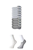 Gri ve Beyaz Erkek Görünmez Çorap 9 çift thumbnail 1