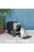 PlastArt Sallanır Kapaklı, Kapalı Kedi Tuvaleti | Paspas Kürek Hediyeli ! - 1