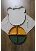 Tabldot Mama Tabağı Çıkarılabilir Kaseli -tepsili 4 Bölmeli Çatal Kaşıklı Ayıcık Beslenme Kabı - 4