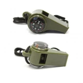 Çok Fonksiyonlu Düdük Pusula  Kamp Termometre Acil Survival Dişli Düdük thumbnail 3