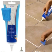 5 Adet Beyaz Derz Dolgusu - Lavabo Küvet Fayans Derzi Kalemi 380gr Spatula Hediyeli - 1