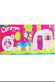 Oyuncak Karavan Seti 2 Adet Bebek 2 Adet Pet Hayvan Pembe - 5