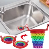 Mutfak - Banyo  Lavabo Filtresi Süzgeci Gökkuşağı Kademeli Drenaj Deliği Atık Filtresi - 1