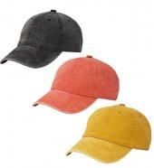 Perlotus Pamuklu Eskitme 3lü Şapka Kombini Siyah Sarı Turuncu - 1