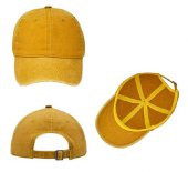 Perlotus Pamuklu Eskitme 3lü Şapka Kombini Siyah Sarı Turuncu - 6