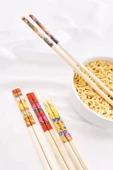 Bambu Chopstick Çubuk Yemek Çubuğu Yıkanabilir Tekrar Kullanılabilir (10 Çift- 20 Adet ) - 5