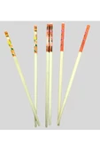 Bambu Chopstick Çubuk Yemek Çubuğu Yıkanabilir Tekrar Kullanılabilir (10 Çift- 20 Adet ) - 3