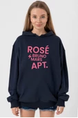BLACKPINK ROSE BRUNO MARS APT Lacivert Kadın 3ip Kapşonlu - 1