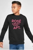 BLACKPINK ROSE BRUNO MARS APT Siyah Çocuk 2ip Sweatshirt - 1