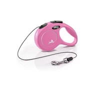 Flexi New Classic İp Otomatik Köpek Gezdirme Tasması Xsmall Pembe 3 Mt - 1