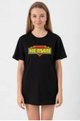 He Man Logo Siyah Kadın Oversize Tshirt thumbnail 1