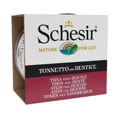 Schesir Ton Balıklı ve Sinarit Balıklı Jöleli Konserve Yetişkin Kedi Maması 85 Gr - 1