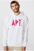 Blackpink Apt Beyaz Erkek 3ip Kapşonlu  Sweatshirt - 1