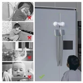 Bebek Çocuk Güvenliği Çekmece Ve Dolap İçin Kendiliğinde Yapışkanlı Vidasız Kapak Kilidi - 4