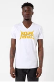 Nuclear Assault Lettern Beyaz Erkek V yaka Tshirt - 2