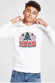 Happy New Year 2025 Essential Beyaz Çocuk 3ip Kapşonlu  Sweatshirt - 1